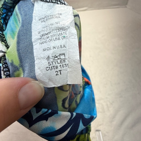 Pomelo Vibrant Peach, Blue and Green Patterned Outfit - Picture 8 of 10